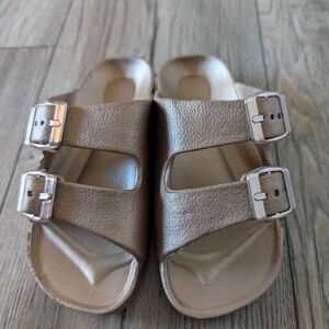 COTTON ON Gold Double Buckle Sandals Toddler Size 9